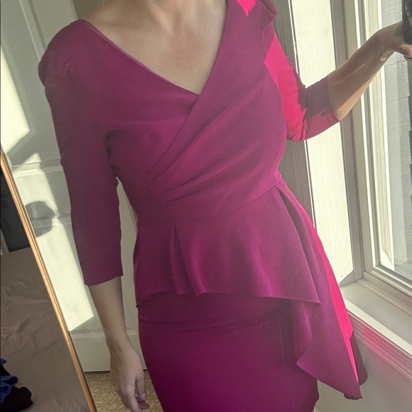 Teri Jon Fuchsia Asymmetrical Dress - Picture 3 of 7